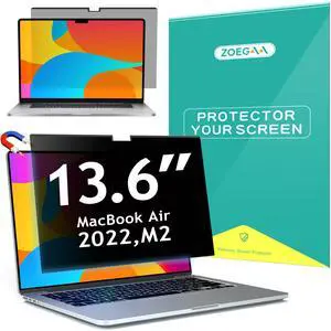 ZOEGAA MacBook Air M2 Privacy Screen, Compatible with 2022 MacBook Air M2 Privacy Screen Protector, Magnetic Removable Anti Blue Light Privacy Screen Protector for MacBook Air 13.6''M2 Chip A2681