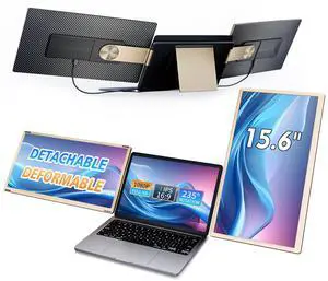 Livelect-m 15.6" Triple Laptop Screen Extender, FHD 1080P IPS Laptop Monitor Extender, Detachable Screen Travel Monitor Laptops with Speakers, Plug&Play, Compatible with Mac/Android/Win