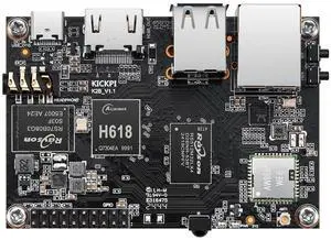 KICKPI K2B Single Board Computer, Allwinner H618 Quad Core 64 Bit Development Board Up to 2.0GHz 2G LPDDR4 8G eMMC Support WiFi 5 and BT 5.2 Run Android 12.0/Ubuntu 2204 Pi Alternative