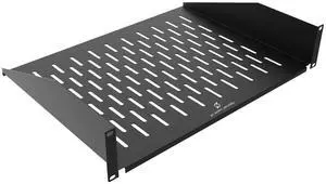 ZC HAPPY ORANGES 2U Server Rack Shelf 19-Inch Universal Vented Rack Mount Cantilever Server Cabinet Shelf Duty Steel - Weight Capacity 50lb/23kg 14" Deep,Black (2U 14 inch Deep)