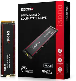 iDsonix 512GB M.2 NVME SSD, PCIe Gen3x4 M.2 2280 SSD 3D NAND Flash, Speed Up to 2,800 MB/s, Internal Soild State Drive with Heatsink, Internal SSD for Laptop, Desktop, and PC