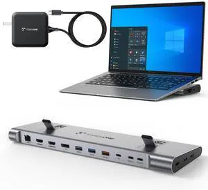 TobenONE USB-C Docking Station 3 Monitors & Dual Monitor,Laptop Dock Stand with 100W GaN III Charger, 2.5Gbps Ethernet,2 HDMI & DP (Single 4K@120Hz), 6 USB Ports for Dell/Hp/Lenovo