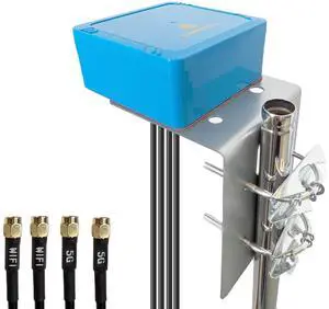 Maswell 4 Combo 5G 2X2 MIMO Plus WIFI7 700-6000MHz Antenna Cellular 5G 4G LTE Screw and Adhesive and L Plate Mount omnidirectional Bluetooth Wimax Zigbee Antenna SMA Male RP SMA Plug Not for Boosting