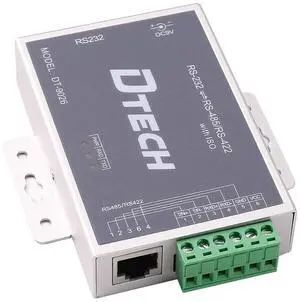 DTECH Active Isolated RS232 to RS485 RS422 Converter with RJ45 Serial Port Terminal Board Power Adapter DB9 Cable Optical Isolation Protection 2.5kV