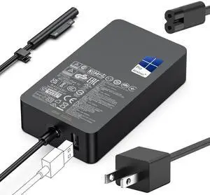 65W Surface Pro Charger Compatible for Microsoft Surface Pro11 10 9 8 7 6 5 4 X Compatible Model 1706 1800 1943 1963 1625 1796 1769 1735 Laptop AC Adapter Power Supply Cord