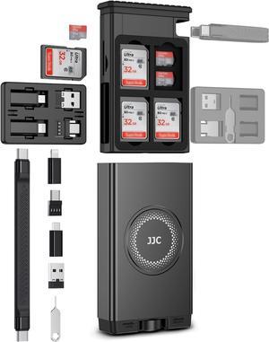 Versatile SD/TF Card Reader with Cable Card SD/TF Holder, First Aid Kit Case for Travel or Outdoor, Multi Charging with USB-C 3.1 Cable with USB-A & Light & Micro USB and OTG Adapter Convertor Kit
