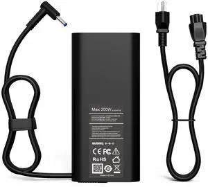 High Power 200W Omen Charger for HP OMEN 15 17 HP Victus Gaming Laptop 15 17 ZBook 17 15 15u Studio G9 G10 17-ab 17-cd 16-a 16-ab 15-cb 15-dk 15-bc 15-ec 15-cx TPN-DA10 AC Adapter Power Cord