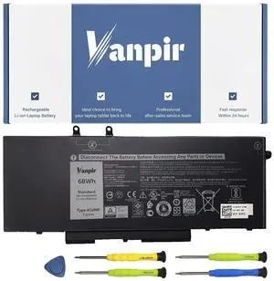 VANPIR 4GVMP Laptop Battery, 7.6V 68Wh Compatible with Dell Latitude 5400 5500 Precision 3540 3550 Inspiron 7590 7591 7791 2-in-1 Series Notebook 1V1XF R8D7N RF7WM 0RF7WM 9JRYT 09JRYT