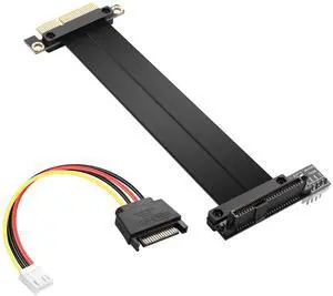 SinLoon PCIe 3.0 X4 to U.2 SFF-8639 Extension Cable PCI-E 4X Male to U.2 Slot NVMe SSD Riser Cable 20CM (90 Degree)