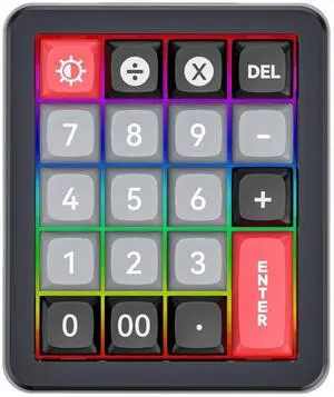 TISHLED Aluminum Mechanical Numpad Programmable Macro Keypad RGB LED Backlit Hot Swappable Number Pad 19-Key NKRO Linear Red Switches Numeric Keyboard Wired USB-C for PC/Laptop/Win/Mac, Black