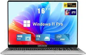 FUNYET 16 Inch Gaming Laptop, Laptop Computer 2025 Windows 11 Pro, 16GB RAM 1TB SSD, Intel 12th Gen N95 Processor(up to 3.4GHz), Backlit Keyboard, Fingerprint Unlock, FHD 1920 * 1200