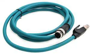 Eonvic M12 4 Pin D-Code to RJ45 Gigabit Cognex Industrial Camera Network Cord CAT5 Shielded Cables (Blue, 2M)