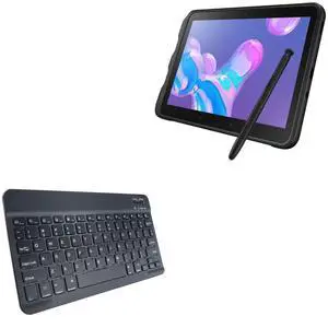 BoxWave Keyboard Compatible with Samsung Galaxy Tab Active Pro - SlimKeys Bluetooth Keyboard, Portable Thin with Chiclet-Style Keys - Jet Black