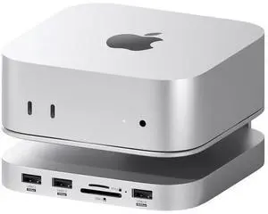 Hagibis Mac mini M4 Hub & Stand with SSD Enclosure, 3 in 1 USB Type-C Docking Station with M.2 NVMe SSD Case, 10Gbps USB3.2 Gen2, SD4.0, TF4.0, 5V/2A Power Supply for M4 Pro (MC60)