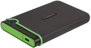 Transcend 4TB SJ25M3C, USB 3.1 Portable Hard Drive Rugged, Anti-Shock Resistant, Compact and Lightweight with Lightning-Fast Speeds, One Touch Backup Button, Type C, Iron Grey - TS4TSJ25M3C