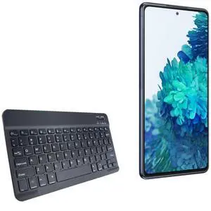 BoxWave Keyboard Compatible with Samsung Galaxy S20 FE - SlimKeys Bluetooth Keyboard, Portable Thin with Chiclet-Style Keys - Jet Black