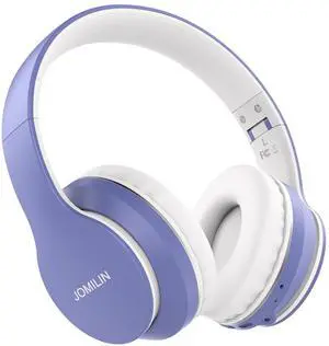 JOMILIN B9 Wireless Headphones Over-Ear, 60 Hours Playtime Lightweight Folding Hi-fi Stereo Bass Bluetooth Headset with Mic, Volume Control Headphones for iPad/Travel/Tablet/PC (Purple)