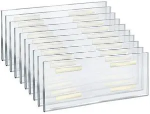 Azar Displays 122040 16-Inch W by 6-Inch H Wall Mount Acrylic Frame Pack of 10 - Clear Acrylic Wall Frame with Sticky Back - Floating Wall Sign Holder - Adhesive Office Sign - Frameless Picture Frame