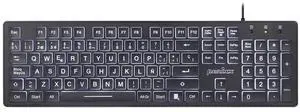Perixx PERIBOARD-317ES ES un teclado con Cable y retroiluminado LED, Letras impresas en Grande con iluminación Blanca, Teclado Full Size, QWERTY Español