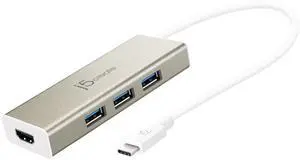 j5create USB 3.1 Type C to 3 USB 3.0 Hub with 4K HDMI Port (JCH451)