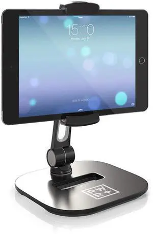 Tablet Stands and Holders Adjustable: Tablet Cell Phone Holder 360 Degree Swivel Angle Rotation for 4 to 11 inches Tab Phone iPad Samsung Galaxy Perfect POS Kitchen Bedside Office Table Reception
