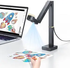 CZUR Fancy S Pro 12MP USB Document Camera for Teacher, 4K Webcam with Microphone and LED Light, Up to 60fps, Auto Focus, for Remote Teaching, Live Streaming, Web Conference, for Mac and Windows