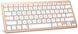 OMOTON Bluetooth Keyboard Compatible with Mac, Compact Wireless Keyboard Compatible with MacBook Pro/Air, iMac, iMac Pro, Mac Mini/Pro Laptop and PC, Gold
