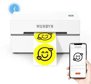 MUNBYN Bluetooth Thermal Label Printer, 130B Wireless 4x6 Shipping Label Printer for Shipping Packages Small Business Office or Home, Compatible with iPhone Android iPad Windows macOS Chrome Etsy eBay