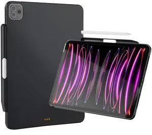 ProCase Magic Keyboard Compatible Case for iPad Pro 12.9 2022 2021 2020 2018, Slim Magnetic Cover with Pencil Holder for iPad Pro 12.9 6th Gen/5th Gen/4th Gen/3rd Gen[Keyboard Not Included] -Black