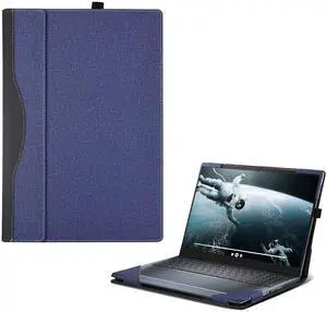 Laptop Cover for Dell inspiron 16 inch 7640 7635 5620 5625 5630 5635 7610 7620 Vostro 7630 2-in-1 All Inclusive Drop Case 16" PU Leather Protective Laptop Bag Detachable Shell (Blue)