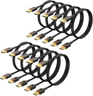 RyzzRooa DisplayPort Cable 3FT, 10-Pack DP to DP Cables, Display Port Male to Male Cable Adapter with 4K@60Hz, 2K@165Hz, 2K@144Hz, Support 3D, HDR for Gaming, Computer, TV, Monitor