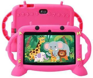 MengDash Kids Tablet, 7 inch Tablet for Kids 2-10, Educational Learning Toddler Tablet Android 11, 3GB RAM+32GB ROM Storage, Google Play YouTube, Baby Girl boy Present (Red)