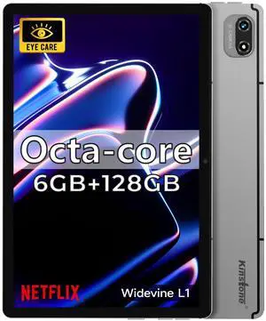 kinstone Android 12 Tablet with 128GB ROM 1TB Expand,10.1 Inch Gaming Tablets,2.0GHz Octa-Core Tablet,1920 * 1200 FHD IPS Display,13MP+5MP,2.4/5G WiFi,Bluetooth 5.0,Hotspot,GPS(Sliver)