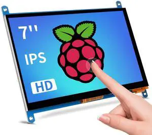 Head Sun Raspberry Pi Screen 7inch Monitor IPS 1024x600 HDMI Capacative 7'' Touch Screen Monitors Compatible with 3B+/3/2 B/B+/ Banana Pi Windows10/8.1/8/7 Driver Free 5-Point Raspberry pi Display