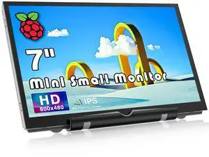 HAMTYSAN Raspberry Pi Mini Screen Monitor, 7 Inch Screen 800x480 HDMI Small Monitor IPS LCD Screen Display for Raspberry Pi 400/4/3/Zero/Jetson Nano/Orange Pi/Win11/10/8/7, No-Touch