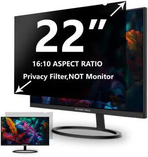 ACONETMAX 22 Inch 16:10 Privacy Screen Filter, Computer Widescreen Monitor Privacy Shield,Anti-Glare and Anti-Scratch Screen Protector