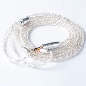 KBEAR 8 Core Silver Plated Upgrade Earphone Cable, Detachable Replacement Cable HiFi in Ear Monitor Cable for TIN T2 T3 P1 for Shure SE215 SE315 SE425 SE535 UE900 (MMCX 3.5mm)