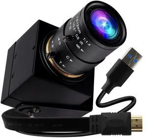 IEights 4K USB3.0 HDMI Camera 4K 60fps 2.8-12mm Zoom Webcam for Computer Mini Lightburn Camera for Laser Engraver H.264 Telescope USB Security Industrial PC Webcamera for Raspberry Pi Jetson Nano