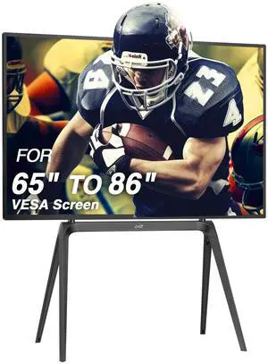 AVLT Studio Steel Quad TV Floor Stand for 65" to 86" VESA Screens - Supports Up to 132 LBS (60 KG) - Includes Anti-tip Restraint Kit (Black)