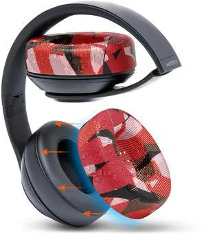 WC SweatZ Studio - Patented Earpad Covers for Beats Studio 3 (A1914) & Beats Studio 2 (B0500 /B0501), Made by Wicked Cushions | Sweatproof & Easily Washable | Red Prism