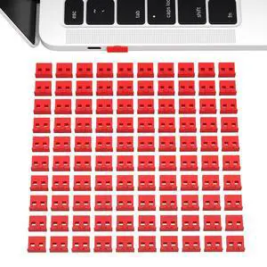 100pcs USB 2.0/3.0 Type A Dust Cover Port Protectors Anti-Dust Dirt USB Port Anti-Dust Cover Plugs Protector Stopper Cap for Female Port for TV,Computer,Other Devices (Red)