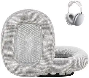 Earrock Ear Cushions for AirPods Max Headphones Mesh Fabric Ear Pads Earcups Sweat Proof and Easy to Install with Magnet Space Gray Silvery