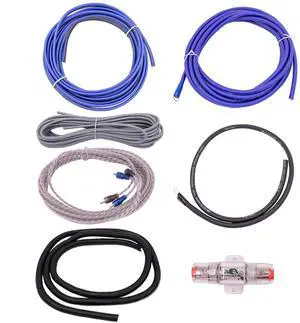 Elite Audio Entry Series Full Amplifier Install Kit - 2000W Max Power, 4-Gauge Power & Ground, Mini ANL Fuse & Holder, 17ft 2-Ch RCA Cable, 16-Gauge Speaker Wire (Model: EA-OB04G)