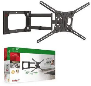 Barkan TV Wall Mount, 40-80 inch Full Motion Articulating - 4 Movement Flat/Curved Screen Bracket, Holds up to 110lbs, Patented, Extra Stable