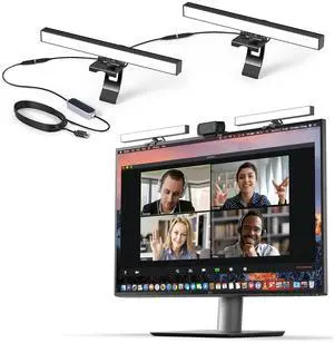 HumanCentric Video Conference Lighting - Webcam Light for Streaming, LED Monitor and Laptop Light for Video Conferencing, Zoom Lighting for Computer, Replace Ring Light for Zoom Meeting, Double Kit