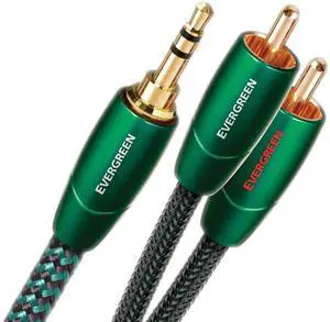 AudioQuest Evergreen Stereo Connection Cable with 3.5 mm Jack and 2 Outputs RCA (J2P) 1.5 m