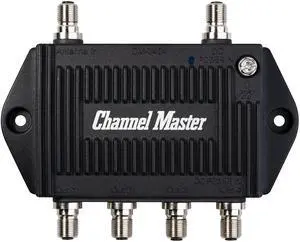 Channel Master TV Antenna Booster 4-4-Port TV Antenna Distribution Amplifier, Built-in LTE Filter, 7.5dB Gain, Compatible with Non-Amplified TV Antennas, Increases Signal Strength, Indoor/Outdoor