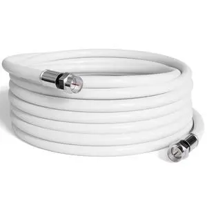THE CIMPLE CO Solid Copper Coax Cable - 200 Foot White - RG6 with Connectors, F81 / RF, Digital Coax for Audio/Video, Cable TV, Antenna, Internet, & Satellite, 200 Feet (60 Meter)