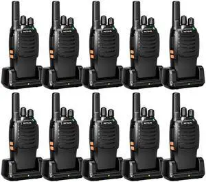 Retevis H-777 2 Way Radios, Walkie Talkies for Adults, Rechargeable Long Range Two Way Radio, Shock Resistant, Short Antenna for Business Education(10 Pack)