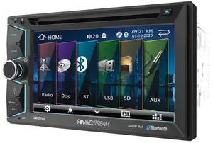 Soundstream VR-624B Double DIN Bluetooth in-Dash DVD/CD/AM/FM Car Stereo Receiver with 6" Screen